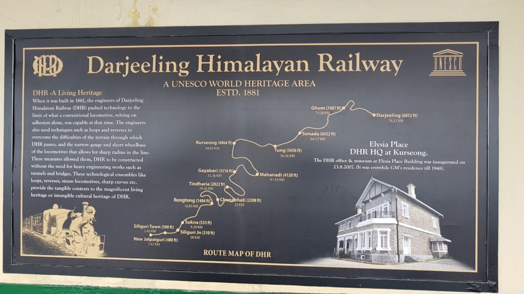route of darjeeling himalayan railway india