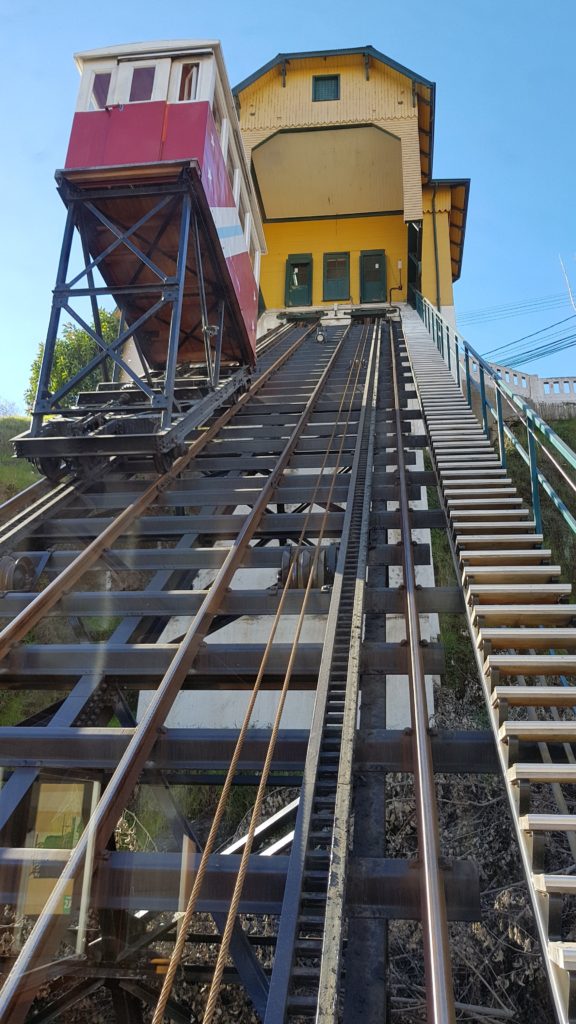 train, ascensor, valparaiso, view, chile